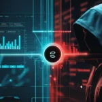 Situational Awareness vs. Threat Intelligence split-screen with network monitoring dashboard and hooded hacker connected by glowing data stream.