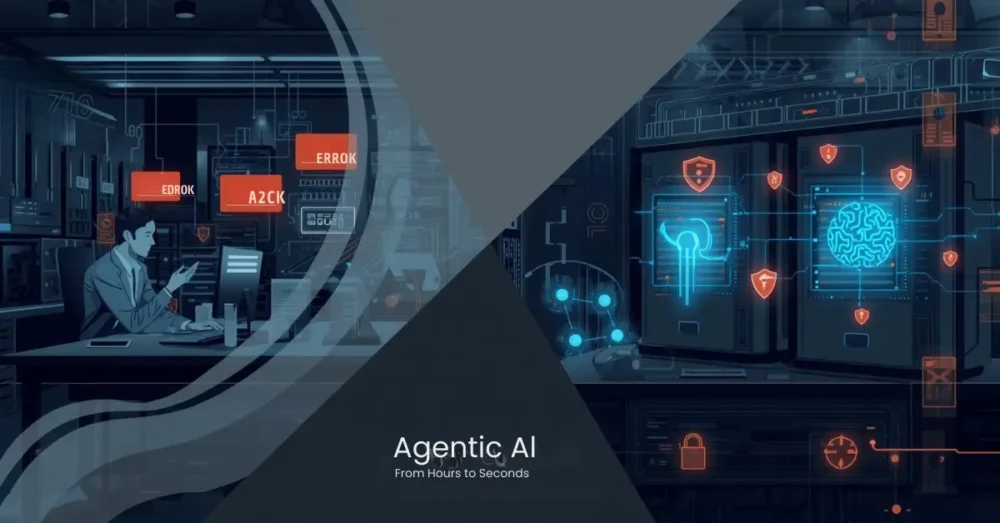 Agentic AI in observability transforming IT operations from traditional downtime to autonomous resilience with Ennetix theme colors